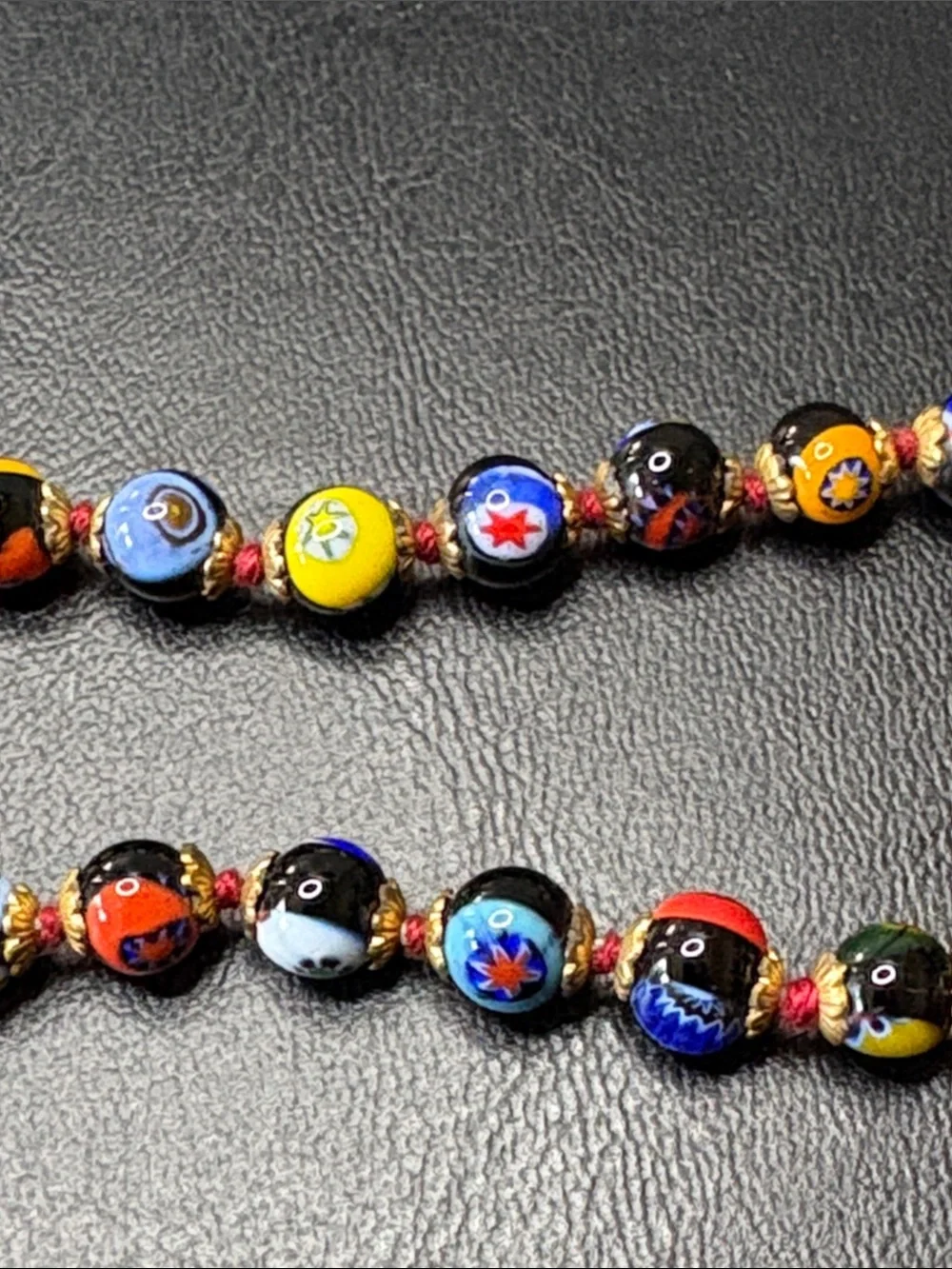 Vintage Glass Millefiori Beads Bracelet